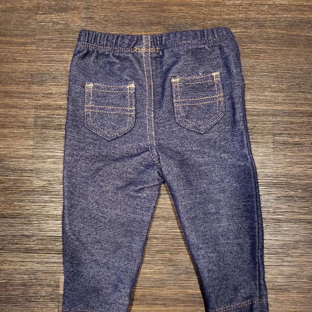 Infant Girl Pull On Knit Denim Jeggings